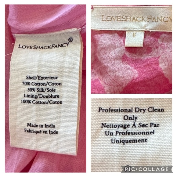 LOVESHACKFANCY Karalie Cotton & Silk Holiday Sun Fuschia Maxi Dress Size 6 - Picture 14 of 16